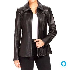 Ladies Jones New York Black, GenuineLeather Jacket,